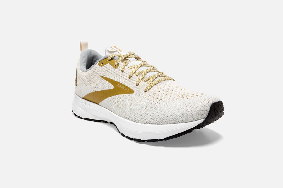 Revel 4 Road Brooks Running Shoes NZ Womens - White/Gold - VYIEKT-618